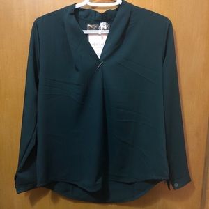 Forest green work blouse